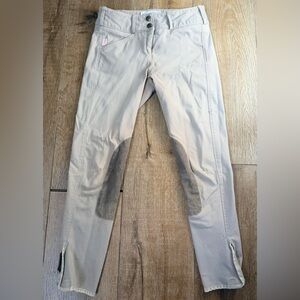 The Tailored Sportsman Girls Knee Patch Front Button Zip Velcro Breeches